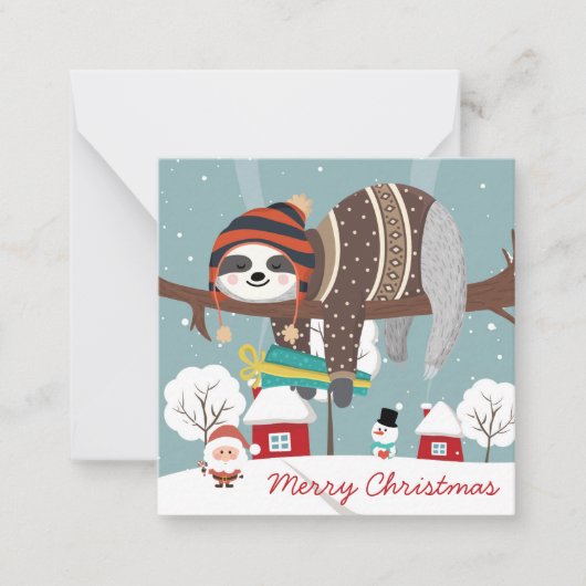 Schattige Kerstluiaard Notitiekaartje (Voorkant)
