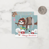 Schattige Kerstluiaard Notitiekaartje (Voorkant / Achterkant in situ)