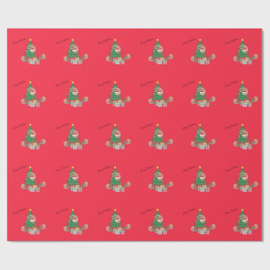 Schattige Kerstluiaard Vakantie Cadeaupapier (Vlak)