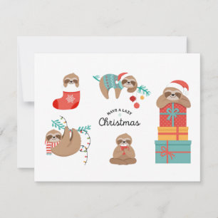 Schattige Kerstluiaards Feestdagenkaart