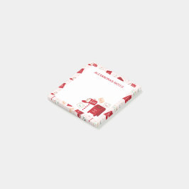 Schattige kerstmailpatroon gepersonaliseerd post-it® notes