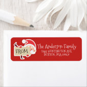 Schattige kerstman adreslabel etiket (Insitu)