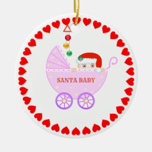 Schattige Kerstman Baby Keramisch Ornament