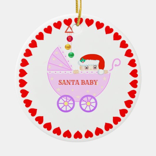 Schattige Kerstman Baby Keramisch Ornament (Voorkant)