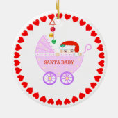 Schattige Kerstman Baby Keramisch Ornament (Achterkant)