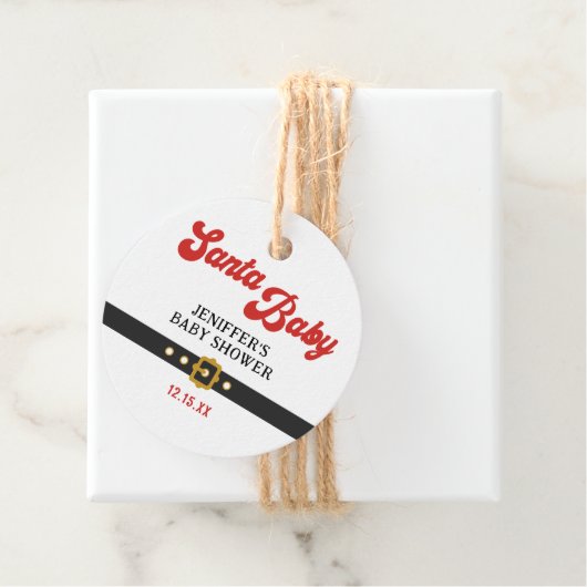 Schattige Kerstman Baby Vakantie Baby Shower Bedankjes Labels (In situ)