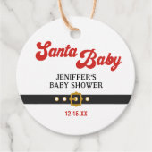 Schattige Kerstman Baby Vakantie Baby Shower Bedankjes Labels (Voorkant)