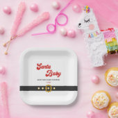 Schattige Kerstman Baby Vakantie Baby Shower Papieren Bordje (Feest)