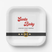 Schattige Kerstman Baby Vakantie Baby Shower Papieren Bordje (Voorkant)