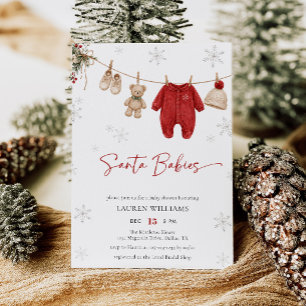 Schattige Kerstman Babytweelingen Kerst Baby Showe Kaart