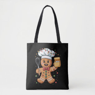 Schattige kerstman bakker Kerst Chef Bakken Tote Bag