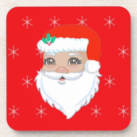 Schattige kerstman bier onderzetter (Voorkant)