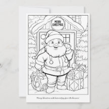 Schattige Kerstman bij het gezin thuis kunst kleur