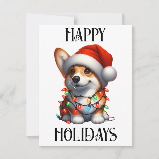 Schattige Kerstman Corgi Feestdagenkaart (Voorkant)