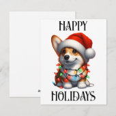 Schattige Kerstman Corgi Feestdagenkaart (Voorkant / Achterkant)