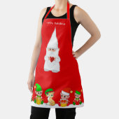 Schattige Kerstman Dwerg en Elf Team op Rood Schort (Insitu)