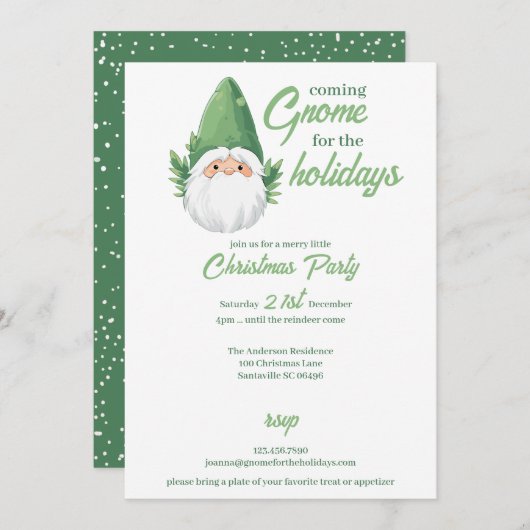 Schattige Kerstman Dwerg voor de Feestdagen Feestdagenkaart (Voorkant / Achterkant)