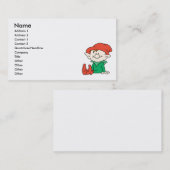 Schattige Kerstman Elf Helper Visitekaartje (Voorkant / Achterkant)