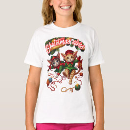 Schattige Kerstman Elf Katten–Perfect Kerstcadeau T-shirt