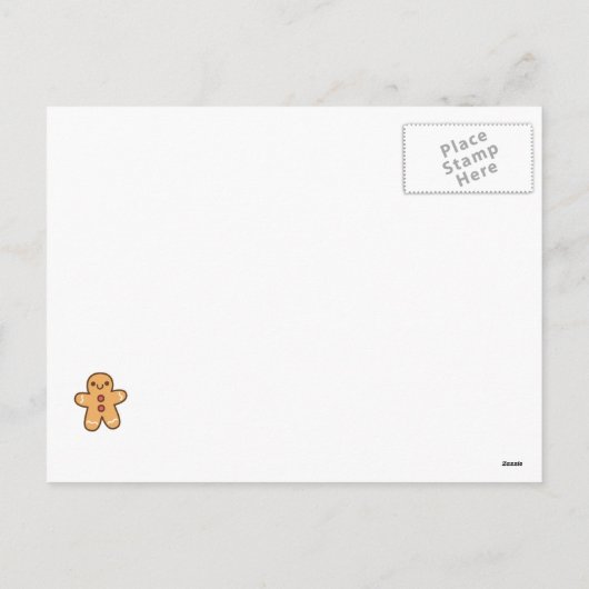 Schattige Kerstman, Elf, Rendier, Peperkoek Feestdagenkaart (Achterkant)