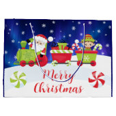 Schattige Kerstman en Elf Trein Groot Cadeauzakje (Achterkant)