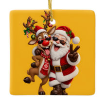 Schattige Kerstman en herten KerstvakantieFeesteli