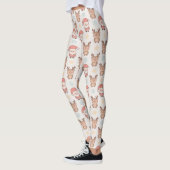 Schattige Kerstman en Rendier Patroon Leggings (Links)