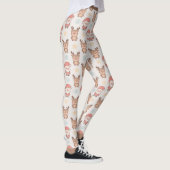 Schattige Kerstman en Rendier Patroon Leggings (Rechts)