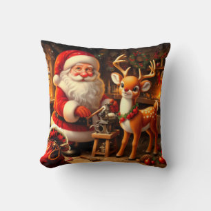 Schattige Kerstman en rendieren  Kussen