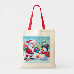 Schattige Kerstman en Sneeuwman  Tote Bag