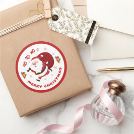 Schattige Kerstman – Feestelijke Kerstcadeau Ronde Sticker