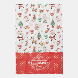 Schattige Kerstman Gengerteman Monogram Theedoek