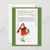 Schattige  Kerstman Groeten Gedicht Briefkaart (Voorkant / Achterkant)