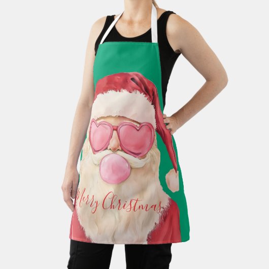 Schattige Kerstman Hart Bril Kerst Kunst Schort (Insitu)