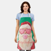 Schattige Kerstman Hart Bril Kerst Kunst Schort (Gedragen)