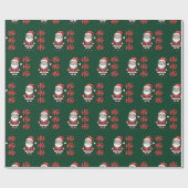 Schattige kerstman Ho Ho Ho Kerstmis Cadeaupapier (Vlak)