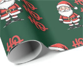 Schattige kerstman Ho Ho Ho Kerstmis Cadeaupapier (Rol Hoek)