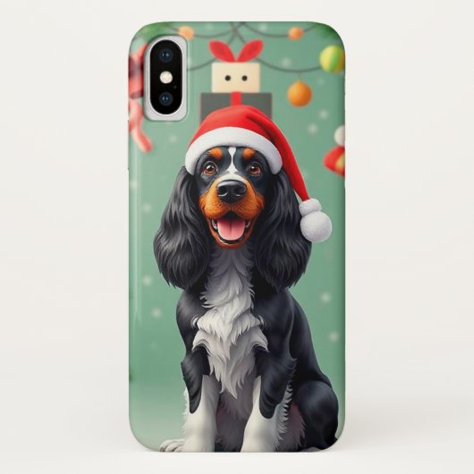 Schattige kerstman hond Case-Mate iPhone case (Achterkant)