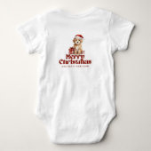 SCHATTIGE KERSTMAN HOND R&W KLEUR OP ROMPER (Achterkant)