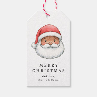 Schattige Kerstman illustratie Prettig Kerstfeest Cadeaulabel