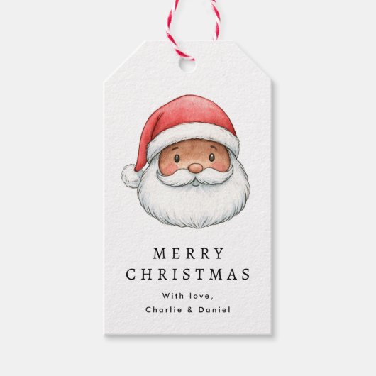 Schattige Kerstman illustratie Prettig Kerstfeest Cadeaulabel (Voorkant)