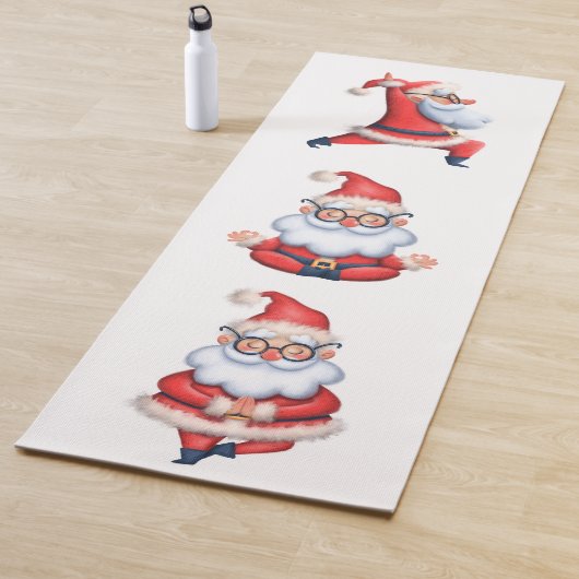 Schattige Kerstman in meditatie Yogamat (In situ)