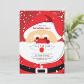 Schattige Kerstman in rode Kerstvakantiefeestje Kaart (Staand voorkant)