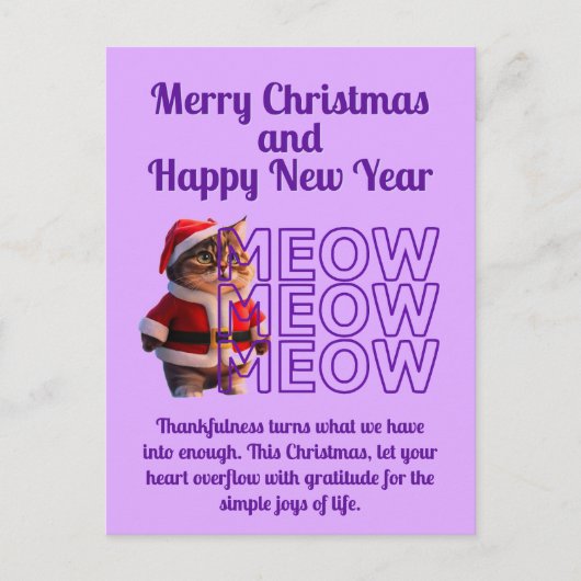 Schattige Kerstman Kat Kerst Briefkaart (Voorkant)