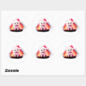 Schattige Kerstman Kat Ronde Sticker (Vel)