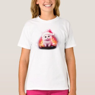 Schattige Kerstman Kat T-shirt