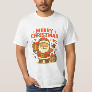 Schattige Kerstman Kerst Kunst – Prettig Kerstfe T-shirt