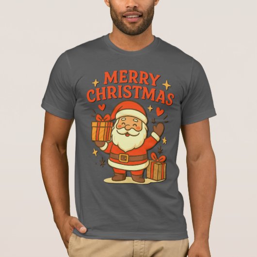 Schattige Kerstman Kerst Kunst – Prettig Kerstfe T-shirt (Voorkant)
