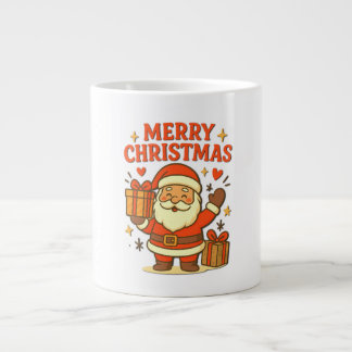 Schattige Kerstman Kerst Kunst – Prettig Kerstfee Grote Koffiekop