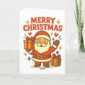 Schattige kerstman kerst kunst – Prettig kerstfee Kaart (Achterkant)